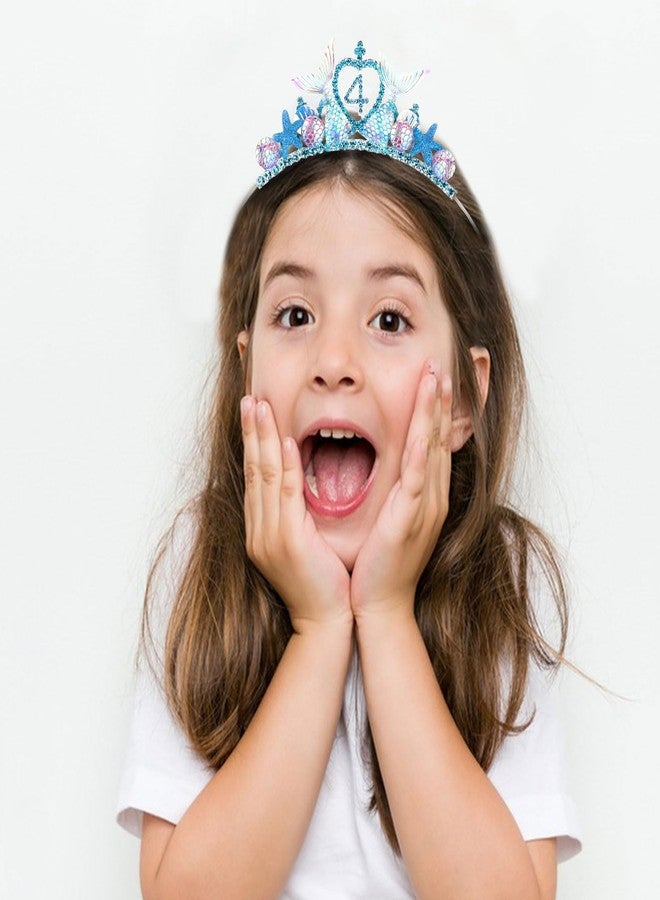 جاسيا زينة عيد ميلاد حورية البحر من جاسيا، تاج حورية البحر الأزرق، طوق رأس معدني فضي، هدايا عيد ميلاد للبنات بعمر 4 سنوات، ذيول حورية البحر للفتيات، هدايا حفلات حورية البحر - Image 5
